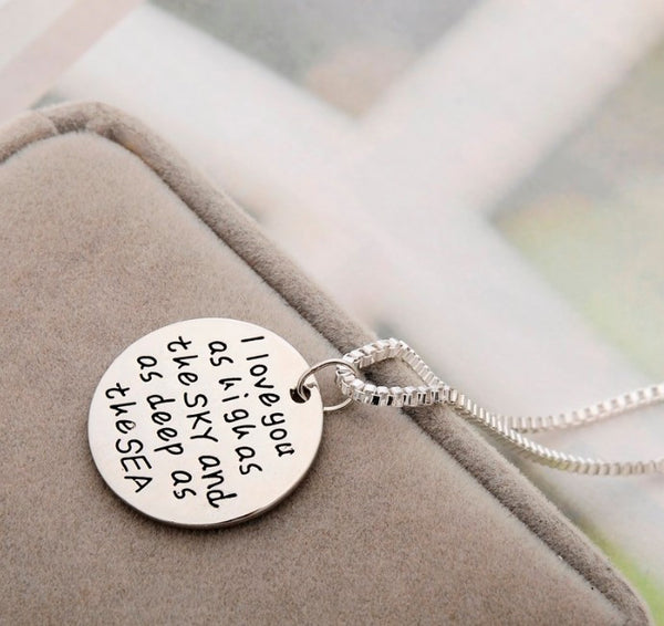 Charm Couples Pendant Necklace Quote