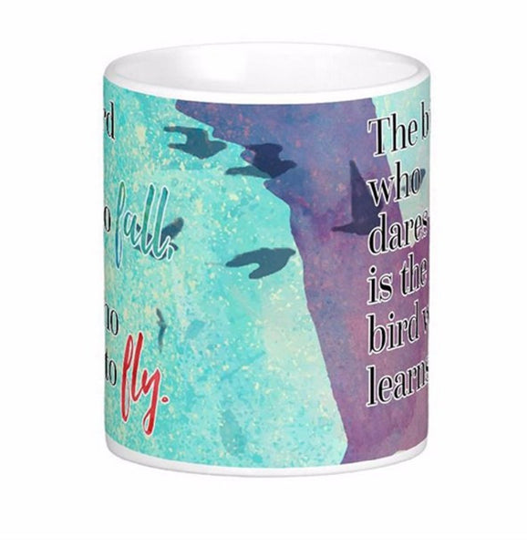 Learn To Fly Quote White Coffee Mugs