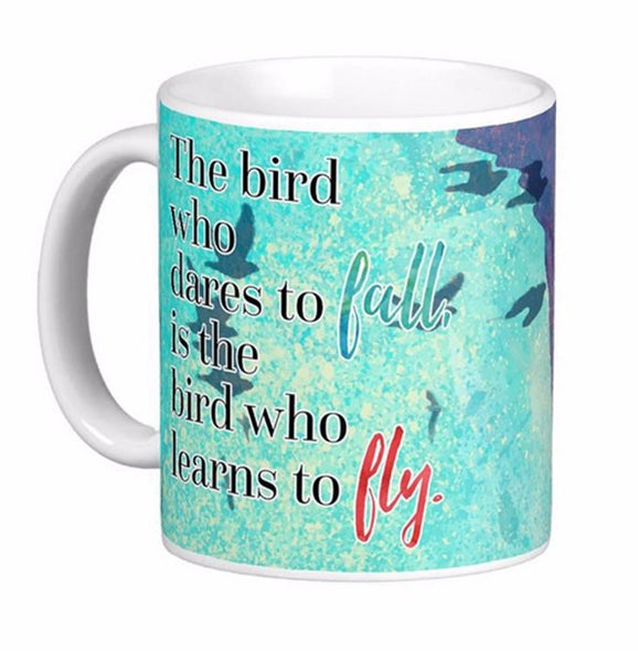 Learn To Fly Quote White Coffee Mugs