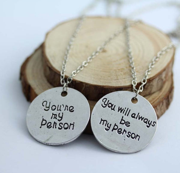 Quote Friendship Grey Anatomy Letter Necklace