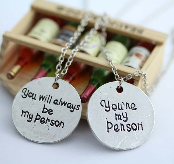 Quote Friendship Grey Anatomy Letter Necklace